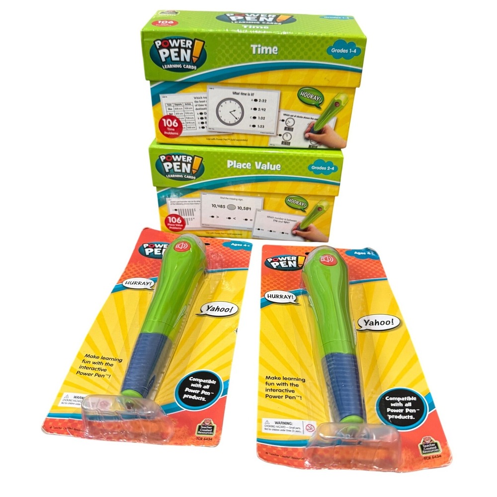 Teacher Created Resources Power Pen Learning Game Stylus System Cards Grades 1-4